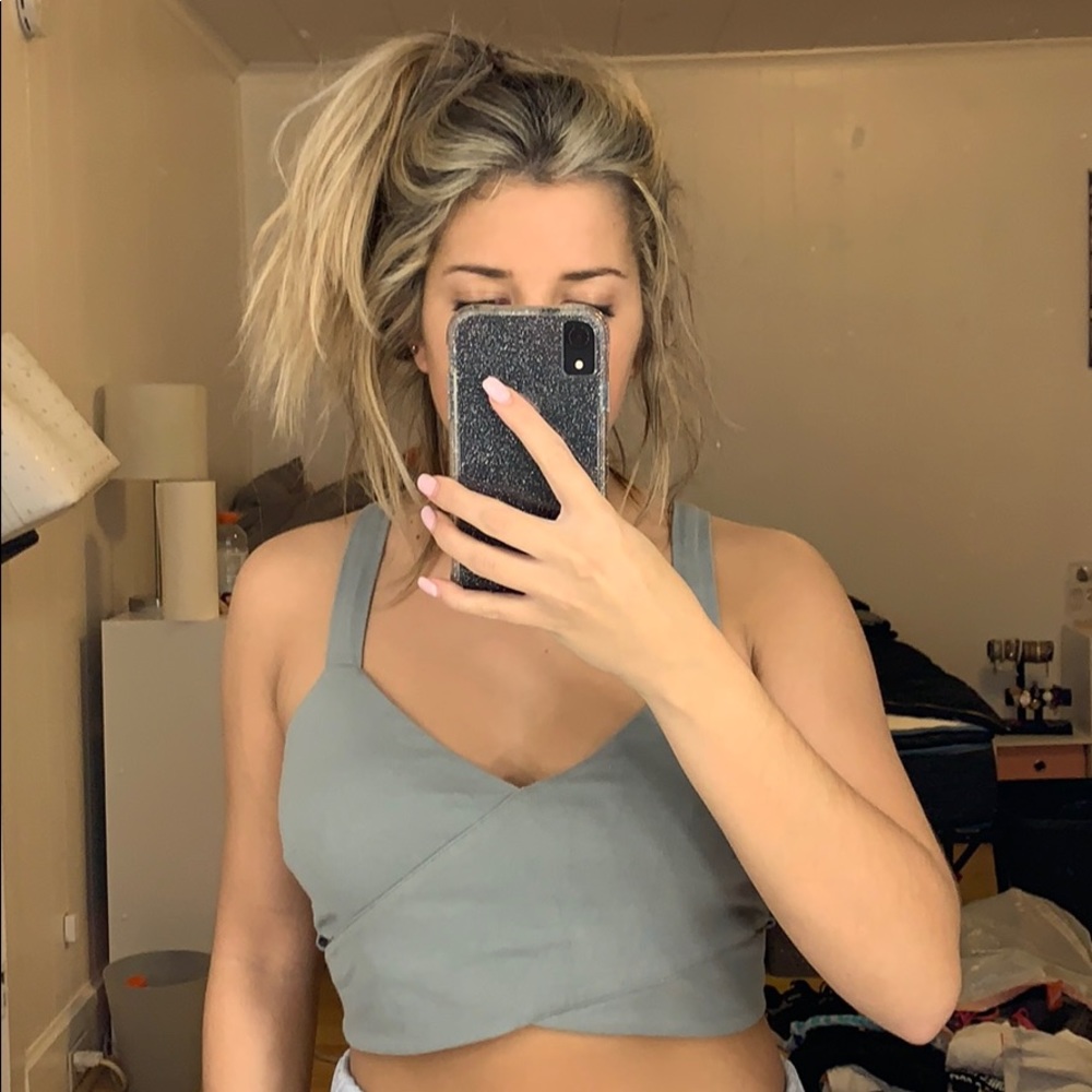 Green crop top